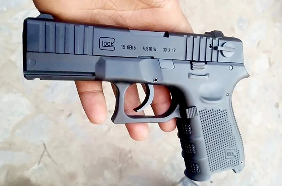 A handmade Glock copy from the Khyber Pass, subsequently Photoshopped.