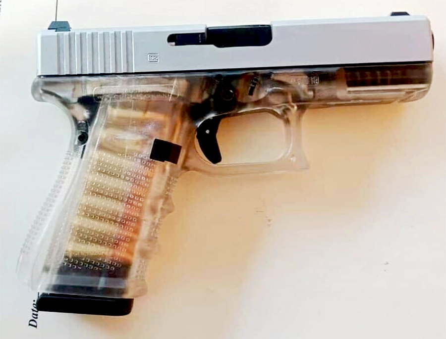 A transparent frame Glock knock-off made with impressive accuracy in Dara Adam Khel, Pakistan. 