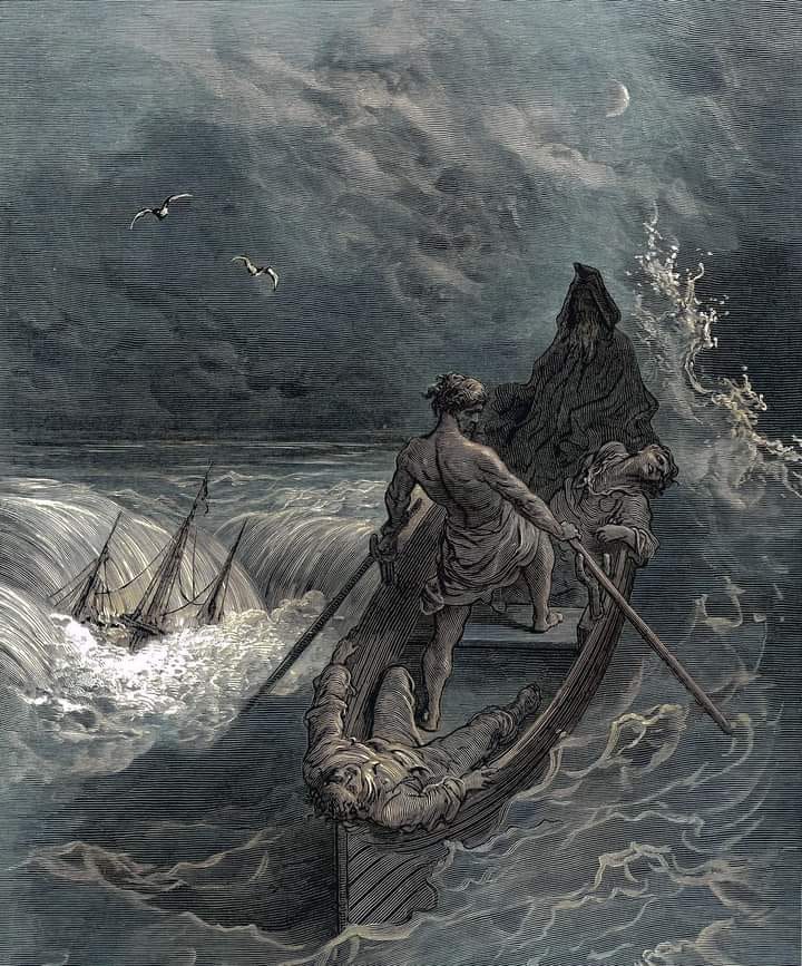 an illustration from Samuel Taylor Coleridge's "Rime of the Ancient Mariner'. He'd have been happier wearing something from the Performance Fieldwear Colleciton,.